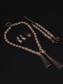 thumb Alloy Imitation-gold Plated Vintage style Rhinestones Tassels Four Pieces Jewelry Set 1