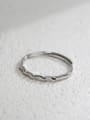 thumb Simple 925 Silver Water Wave Smooth Opening Ring 0