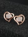 thumb Fashion Heart Cubic Zirconais 925 Silver Stud Earrings 1