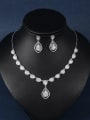 thumb Copper With Platinum Plated Delicate Water Drop Wedding 2 Piece Jewelry Set 1
