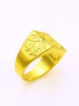 thumb Copper Alloy 24K Gold Plated Vintage Letter Men Signet Ring 1