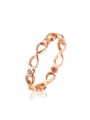 thumb Elegant Rose Gold Plated Hollow Design Rhinestone Ring 0