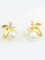 thumb Temperament Tree Branch Artificial Pearl Earrings 0