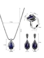 thumb Alloy Antique Silver Plated Vintage style Artificial Stones Water Drop shaped Three Pieces Jewelry Set 3