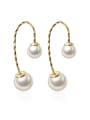 thumb 925 Sterling Silver With Gold Plated Simplistic Irregular Hook Earrings 2