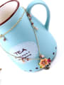thumb Personality Exaggeration Flower Enamel Necklace 3
