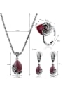 thumb 2018 2018 Alloy Antique Silver Plated Vintage style Artificial Stones Oval-shaped Three Pieces Jewelry Set 3