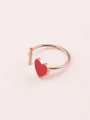 thumb Red Glue Heart Opening Ring 1