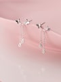 thumb 925 Sterling Silver With Platinum Plated Simplistic Butterfly  Tassel  Earrings 0