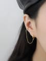 thumb 925 Sterling Silver With Glossy Personality Geometric Chain tassel  Ear Clip  Single 1