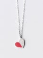 thumb Elegant Heart Shaped Glue S925 Silver Necklace 0