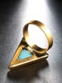 thumb Gold Plated Triangle Turquoise stone Alloy Ring 2