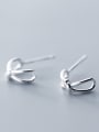thumb 925 Sterling Silver With Silver Plated Simplistic Bowknot Stud Earrings 2