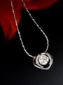 thumb Copper Alloy White Gold Plated Fashion Trendy Heart Zircon Necklace 2