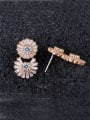 thumb Sterling Silver Ear Needle Champagne Gold Plated Anti-allergic Double Circle Zircon stud Earring 1