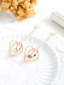 thumb Titanium With Rose Gold Plated Personality Heart Drop Earrings 3