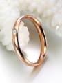 thumb Stainless Steel With Rose Gold Plated Simplistic Round Rings 1