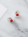 thumb Alloy With Rose Gold Plated Cute Hollow Mouse Stud Earrings 0