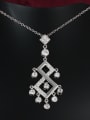 thumb High Quality Platinum Plated Figure Eight Zircon Necklace 1