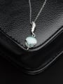 thumb Women Elegant Light Blue Opal Stone Necklace 1