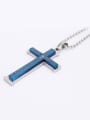 thumb Personalized Blue Cross Scripture Necklace 1