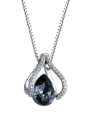 thumb 925 Sterling Silver With Crystal  Classic Water Drop Necklaces 0