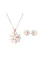 thumb 2018 Alloy Rose Gold Plated Fashion Artificial Pearls Two Pieces Jewelry Set 0
