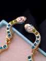 thumb Snake Shaped Color Zircons Western Style Women Stud Earrings 2