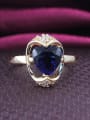 thumb Blue Heart Shaped Zircon 18K Gold Plated Ring 2