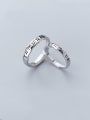 thumb 925 Sterling Silver With  Simplistic Monogrammed Engagement Free Size  Rings 0