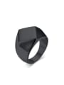 thumb Personality Black Gun Plated Diamond Shaped Titanium Ring 0