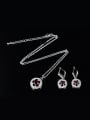 thumb Alloy White Gold Plated Fashion Stone and Rhinestone Two Pieces Jewelry Set 1