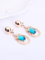thumb Alloy Imitation-gold Plated Fashion Artificial Stones Oval-shaped Two Pieces Jewelry Set 1