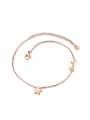 thumb Simple Lucky Star Rose Gold Plated Titanium Anklet 0