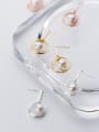 thumb 925 Sterling Silver With 18k Gold Plated Simplistic Round Drop Earrings 1