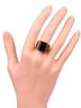 thumb Retro style Black Resin stone Antique Gold Plated Alloy Ring 1