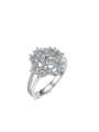 thumb Exaggerated Zircon Platinum Plated Women Ring 0