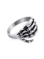 thumb Retro Skeleton Hand Statement Ring 0