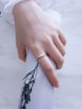 thumb Sterling Silver Mini diamond intersecting ring 2