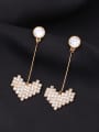 thumb Copper With Cubic Zirconia Simplistic Heart Drop Earrings 0