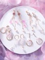 thumb Alloy With Rose Gold Plated Trendy Flower Drop Earrings 2