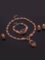 thumb Alloy Imitation-gold Plated Vintage style Artificial Stones Hollow Four Pieces Jewelry Set 1