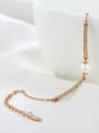 thumb Fashion Rose Gold Plated Artificial Pearl Bracelet 1