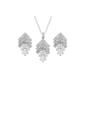 thumb Copper With  Cubic Zirconia Delicate Irregular  Earrings And Necklaces 2 Piece Jewelry Set 2