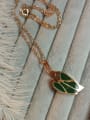 thumb 2017 Spring And Summer Lotus Leaf Epoxy Enamel Craft Titanium Rose Gold Necklace 3