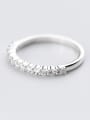 thumb Temperament Geometric Shaped Rhinestones S925 Silver Ring 0