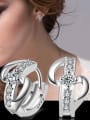 thumb Western Style Women Fashion White Gold Plated Clip Earrings 1