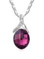 thumb Simple Oval austrian Crystal Platinum Plated Alloy Necklace 4