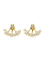 thumb Delicate Gold Plated Flower Shaped Pearl Earrings 0