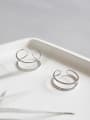 thumb 925 Sterling Silver With Platinum Plated Simplistic Geometric Rings 2